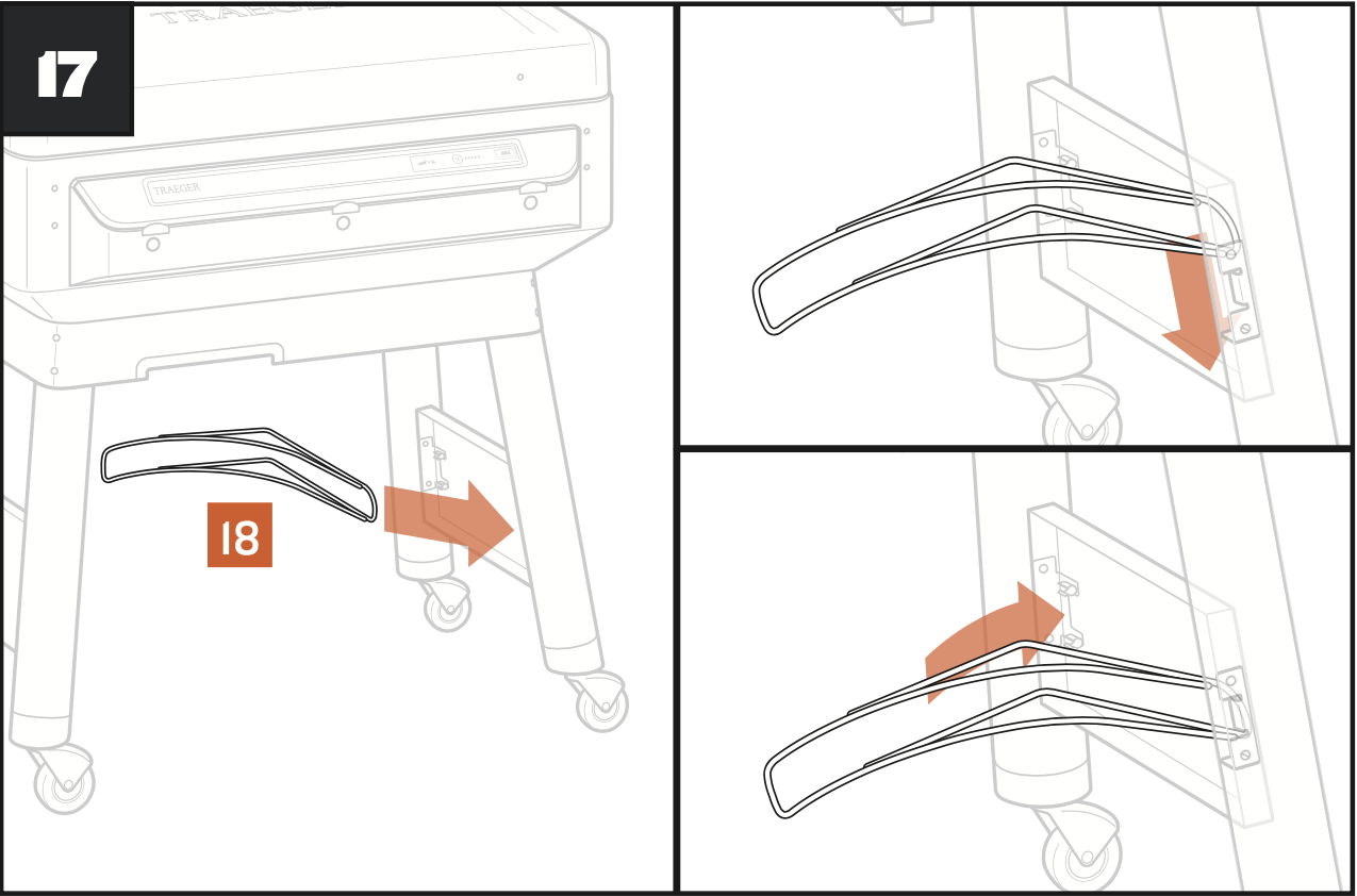 Diagram of the propane tank brace being installed. 