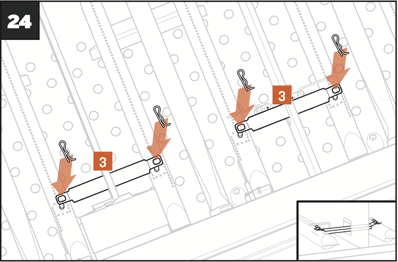 Diagram of new burner crossover tubes in place. 
