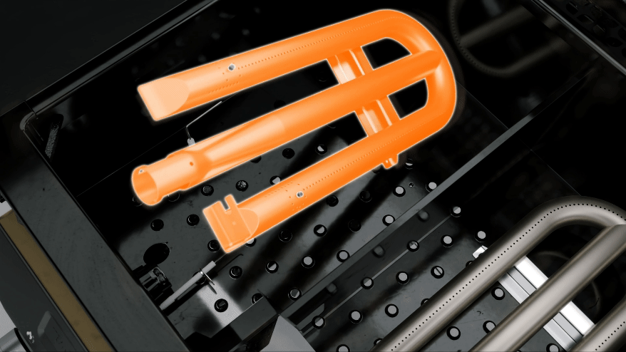 Animation of new U-burner being installed. 