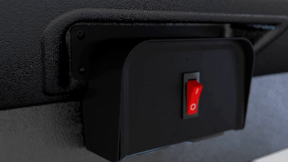 Animation of screws being reinstalled to the power panel. 