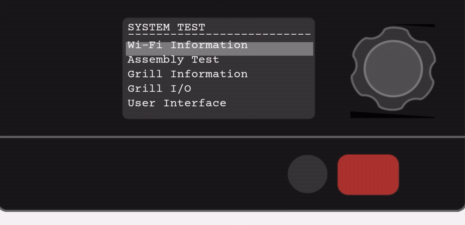 system test screen D2