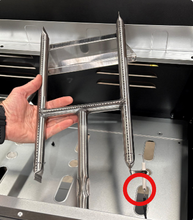 Image showing red circle outlining the location of the ignitor.