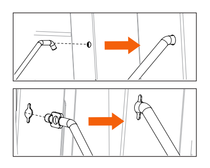 Diagram showing how to reattach the tank wire.