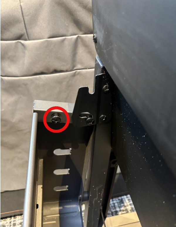 Image showing red circle outlining where the screw needs to be added.