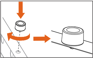 Diagram showing the lid bumper being reinstalled.