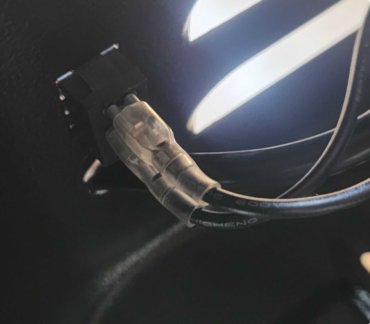 Image showing a closer look of the power switch wiring.