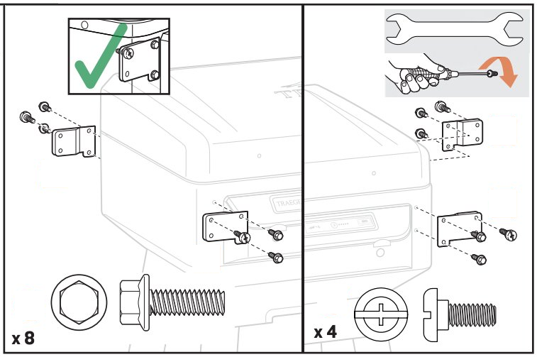 Diagram of the new brackets and where they attach.