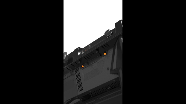 Animation showing the location of the screws to remove at the front of the grill, in order to remove the controller. 